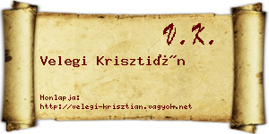 Velegi Krisztián névjegykártya