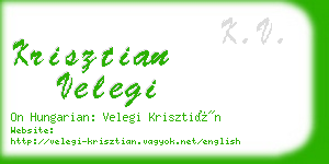 krisztian velegi business card